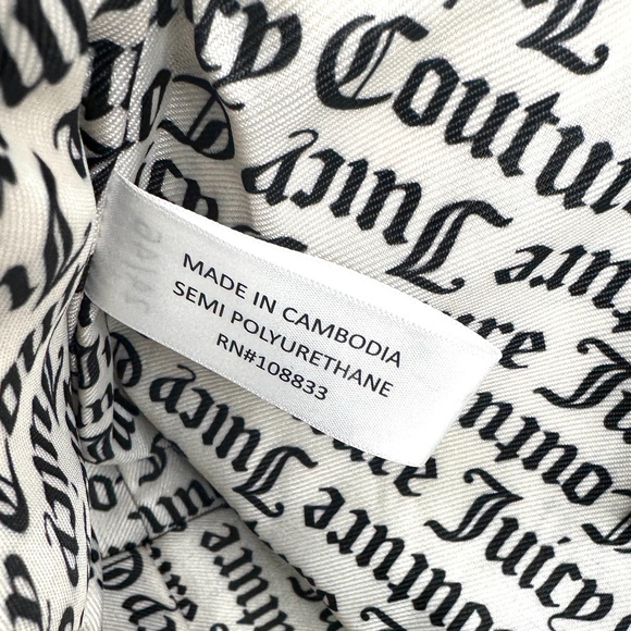 Juicy Couture Black Faux Leather Medium Shoulder Bag Goldtone Chain Strap - Picture 12 of 12